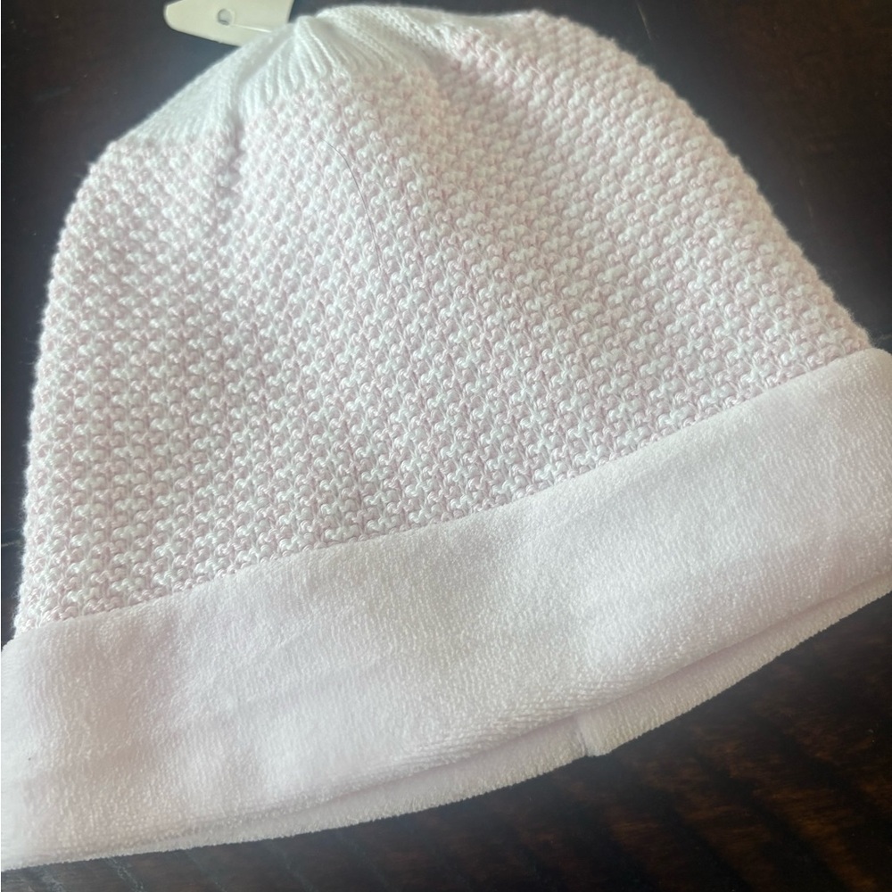 Kissy Kissy Pink & White Velour Knit Hat Size S 0-3 M